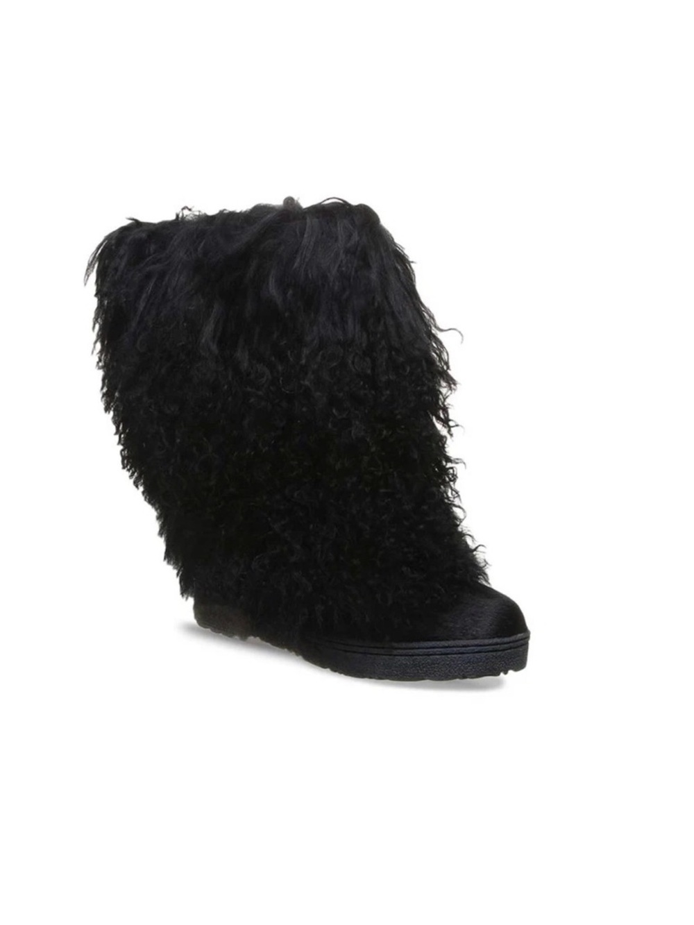 BEARpaw Black Faux Fur Mid-Calf Boots
